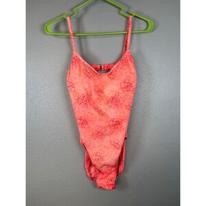 Island Soul Y2K Vintage‎ Coral Floral One Piece Swimsuit Women's Size Medium
